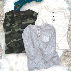 Set of 3 Long Sleeve Henley 3T
